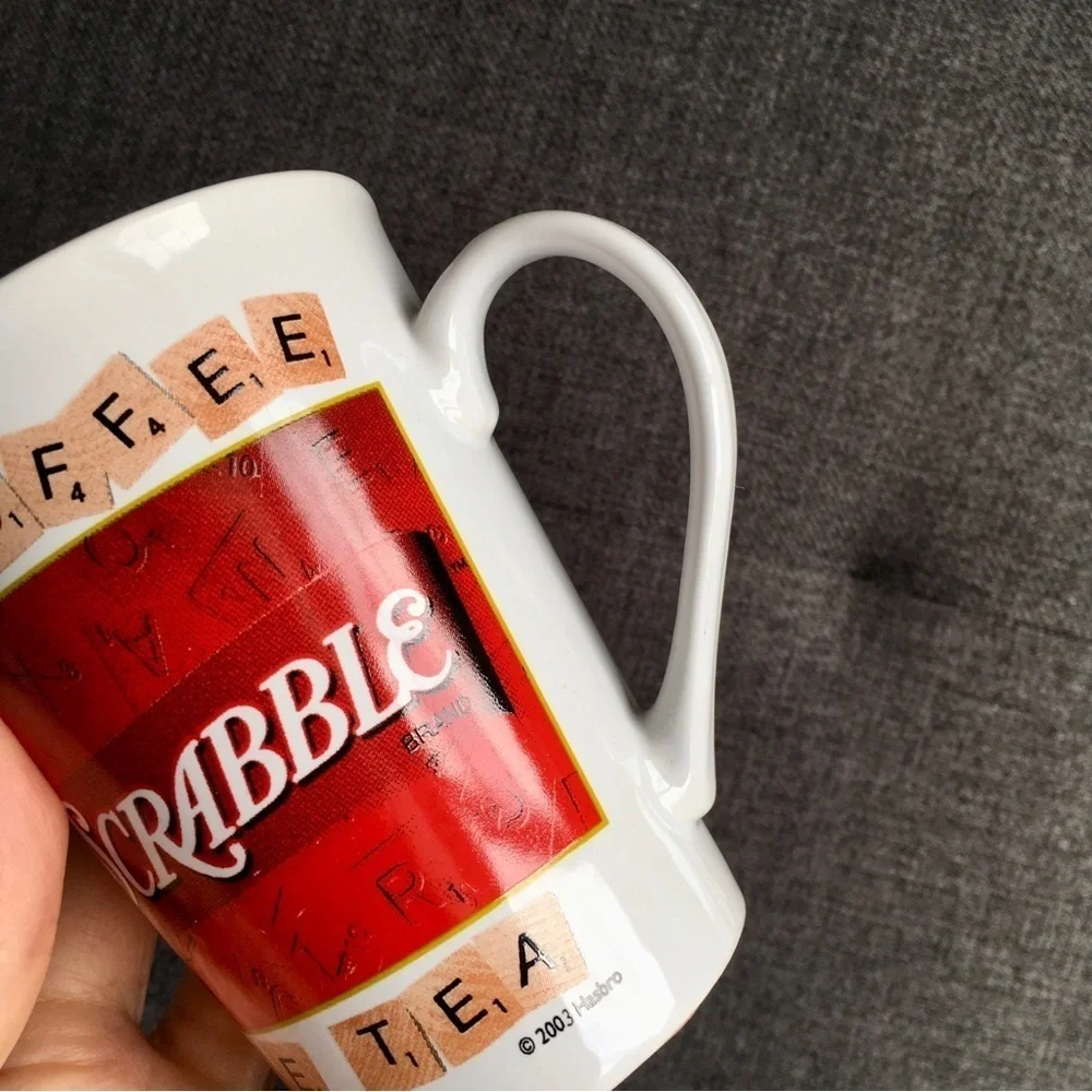 Novelty Scrabble Game Mug, White, Red, 11 oz